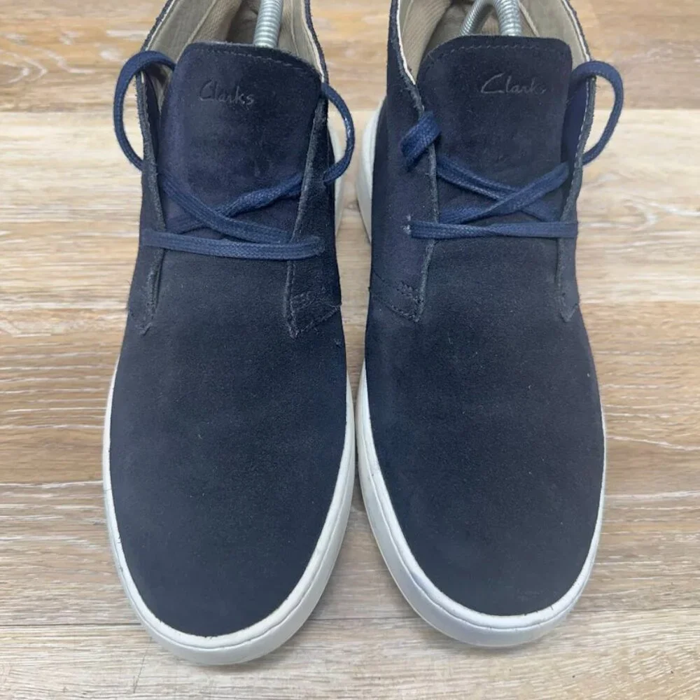 Clarks Courtlite Navy Blue Suede Ankle Shoe Men's Size 9